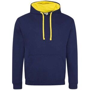 Awdis Womens/Ladies Varsity Hoodie / Oxford Navy/Sun Yellow